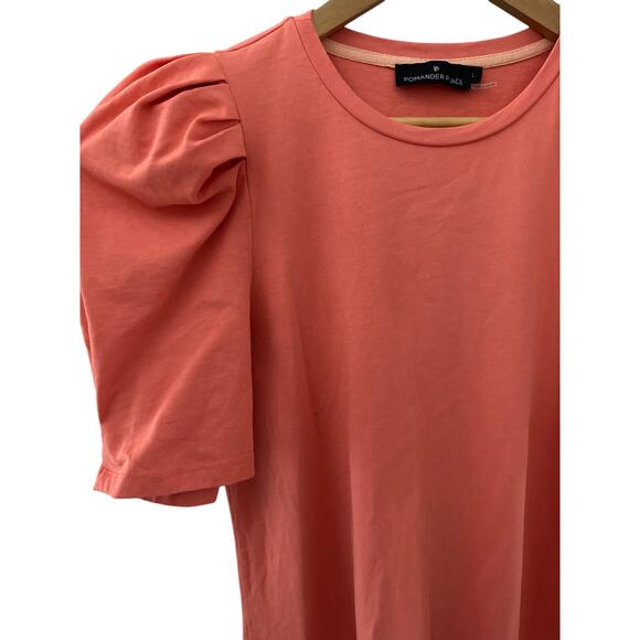 Tuckernuck Pomander Place Puff Shoulder Cotton Dress in Coral Size Large - Picture 7 of 10